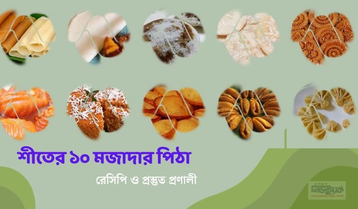 শীতকালে পিঠা খুবই সুস্বাদু হয়ে থাকে। চলুন আজকে আমরা জানবো মজাদার ১০ শীতে পিঠা ও প্রস্তুত প্রণালী সম্পর্কে।